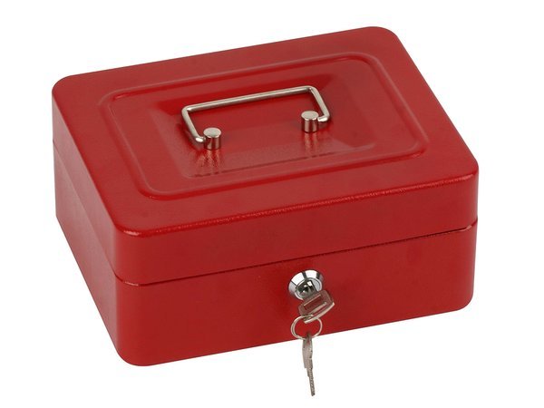 Metal money box safe key documents