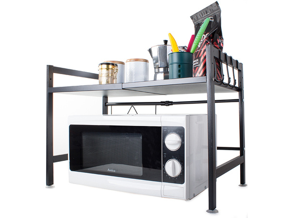 Microwave oven rack adjustable kitchen shelf