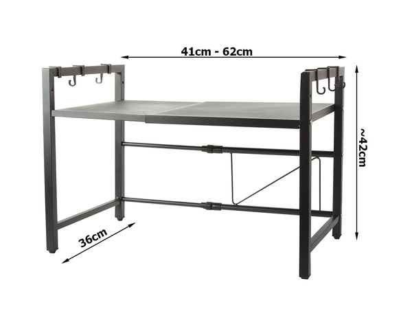 Microwave oven stand shelf adjustable