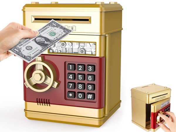 Money box cash machine access code banknotes