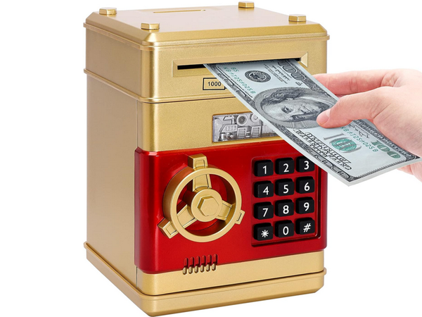 Money box cash machine access code banknotes