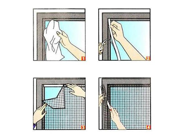 Mosquito netting for windows 130x150 cm + screws