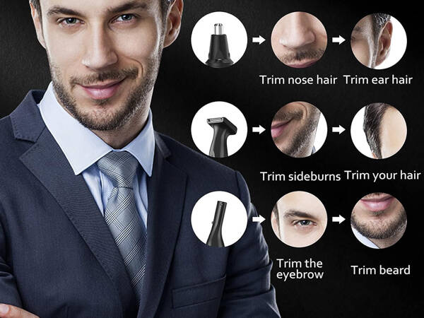 Nose trimmer ear hair remover shaver beard styling eyebrows 3in1