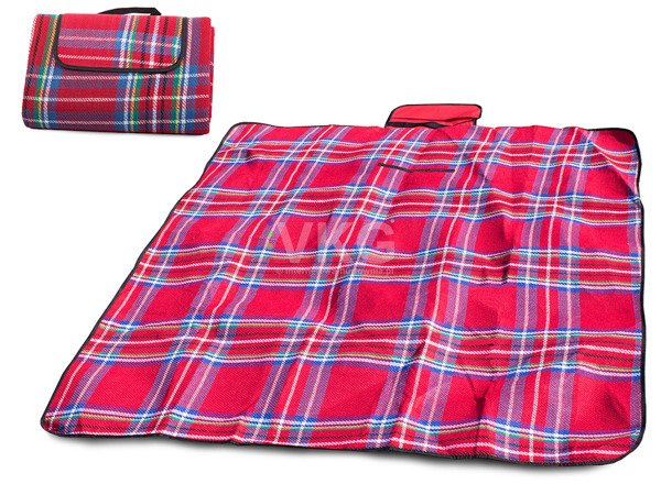 PICNIC BLANKET FOLDING WATERPROOF SIZE: 150 x 200cm  Color: red checkered pattern
