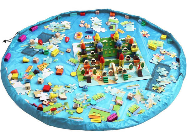 Play mat toy bag toy container floor blocks