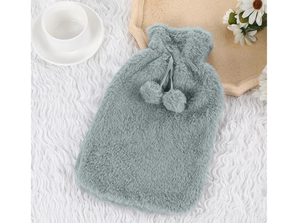 Plush rubber thermofor warmer large in cover soft fur