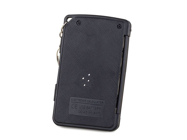 Pocket calculator 8 digit key ring folding case