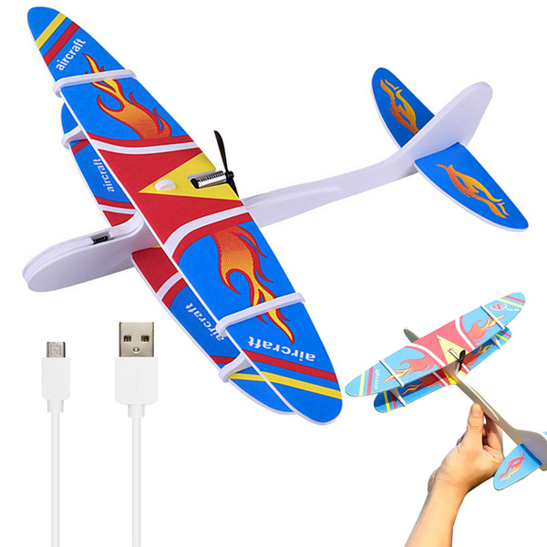 Polystyrene plane flying foam usb motor glider dart light