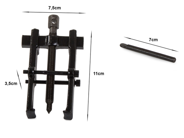 Puller for wiper arm bearing clamps alternator