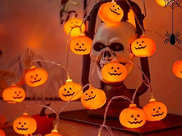 Pumpkin lights 10 led hanging halloween 200cm luminous decoration pumpkin decoration