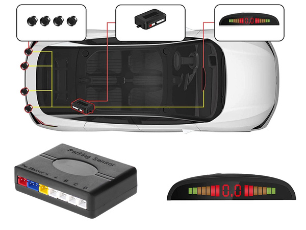 Rear rear parking sensors set 4x sensor lcd display