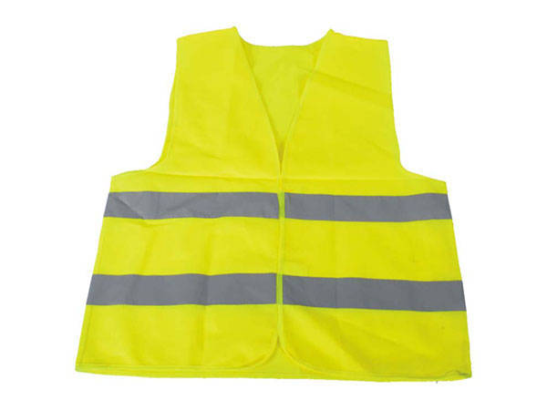 Reflective road safety waistcoat yellow