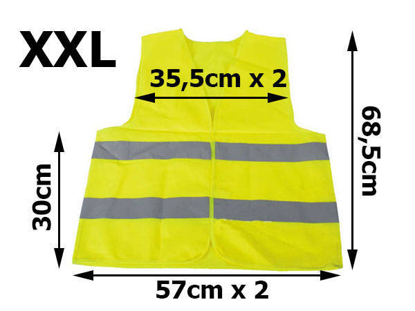 Reflective road safety waistcoat yellow