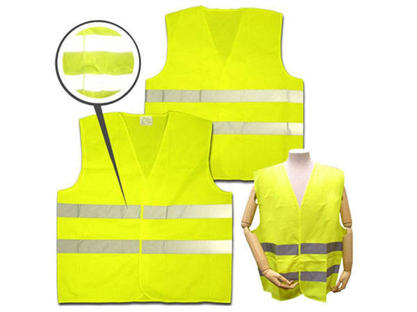 Reflective road safety waistcoat yellow