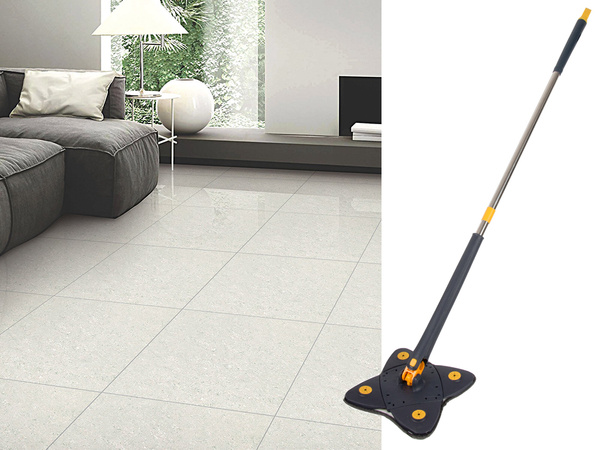 Rotary flat mop for floor cleaning with wringer hygienic