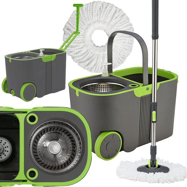 Rotary mop 360 turbo bucket set 2x microfibre pads