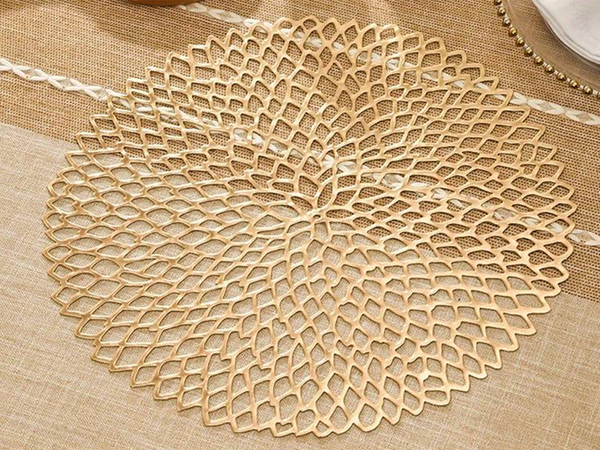 Round kitchen table mat openwork decorative table mat