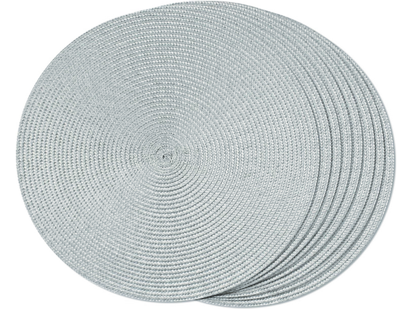 Round placemat for kitchen table plaited table mat grey