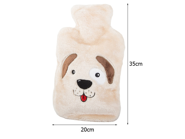 Rubber water bottle warmer plush doggy for children