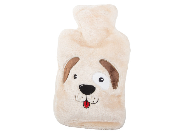 Rubber water bottle warmer plush doggy for children