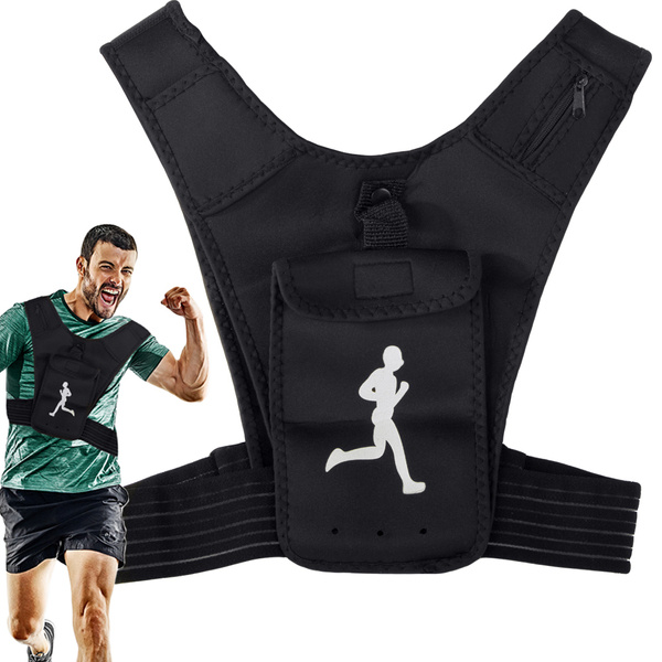 Running waistcoat with reflector sports bag phone holder