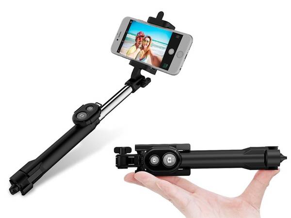 Selfie holder stich tripod pole remote control