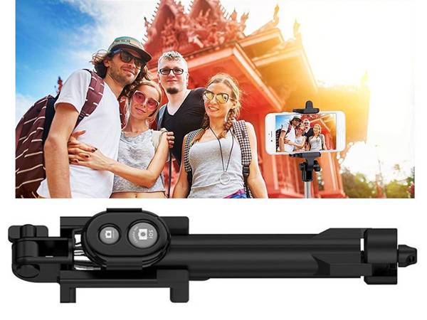 Selfie holder stich tripod pole remote control