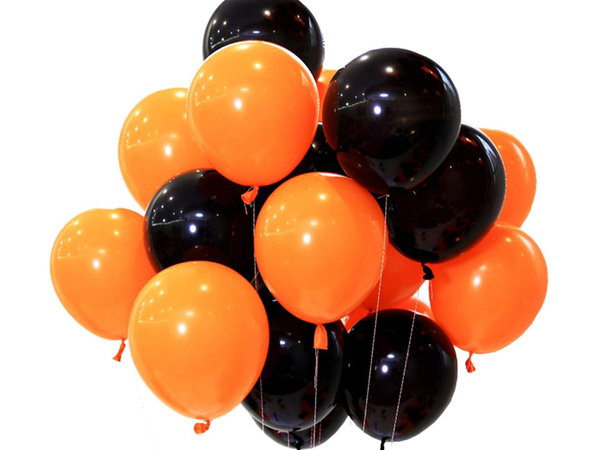 Set of halloween balloons black orange 20pcs