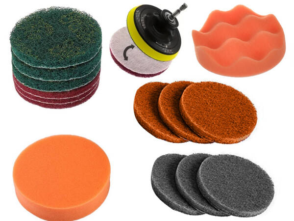 Set of polishing sponges for drill brushes cleaning pads 23 el.