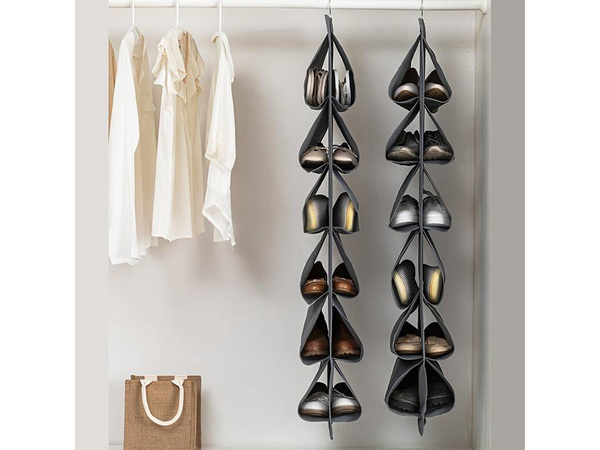 Shoe organiser for wardrobe hanging shoe rack 12 pairs