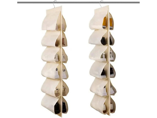 Shoe organiser for wardrobe hanging shoe rack 12 pairs