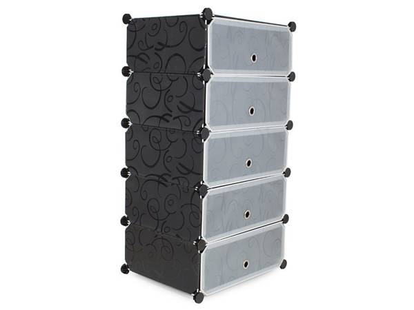 Shoe rack shoe cabinet modular 5 levels