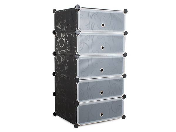 Shoe rack shoe cabinet modular 5 levels