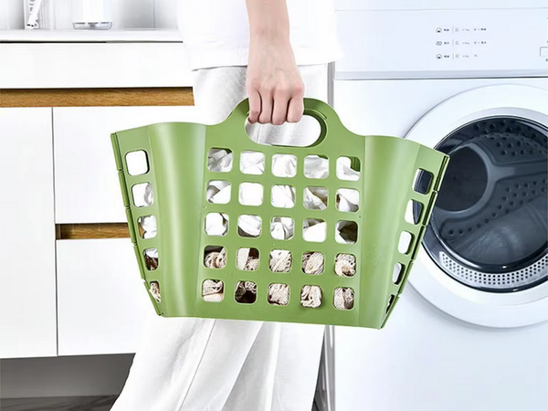 Shopping basket plastic folding laundry basket large