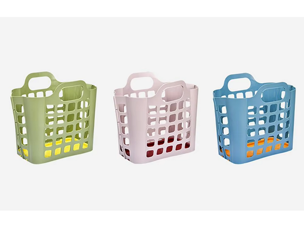 Shopping basket plastic folding laundry basket large