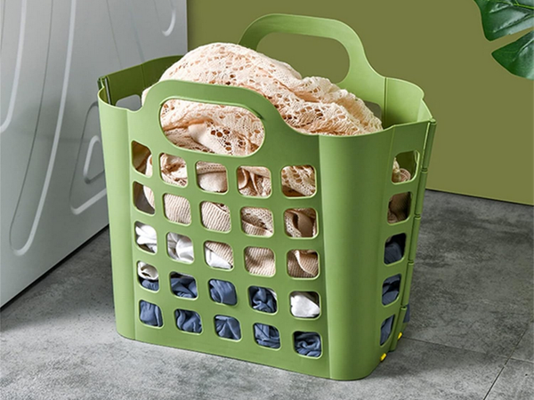 Shopping basket plastic folding laundry basket large