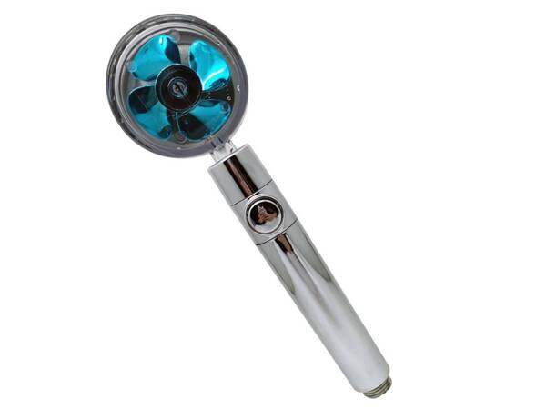 Shower handset with replaceable turbo filter with fan