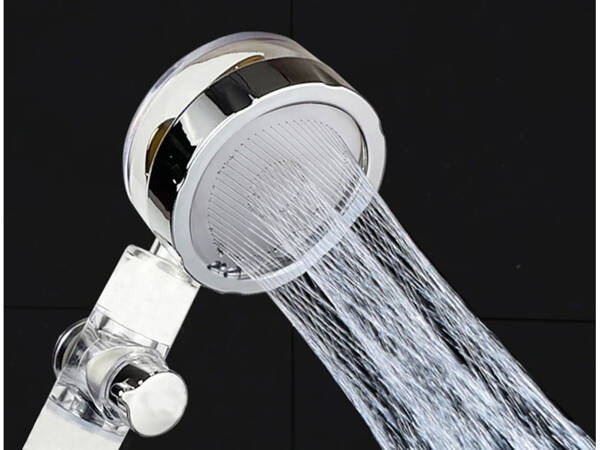 Shower handset with turbine filter replacement fan shower