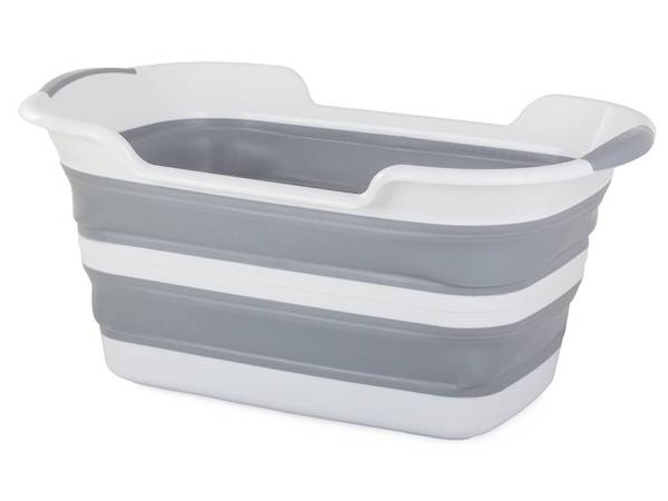 Silicone folding bowl with laundry drain