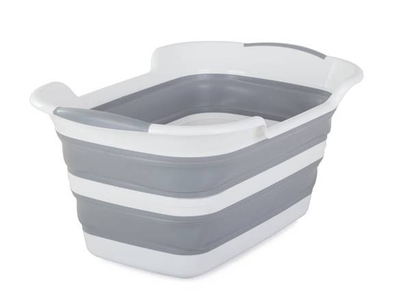 Silicone folding bowl with laundry drain