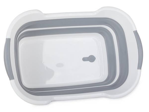 Silicone folding bowl with laundry drain