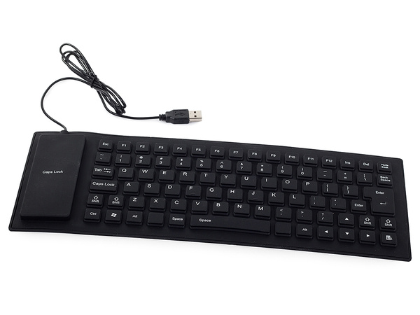 Silicone rubber keyboard black usb noiseless