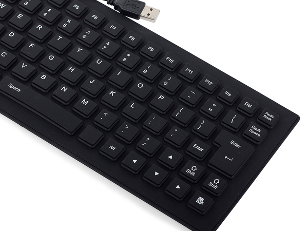 Silicone rubber keyboard black usb noiseless