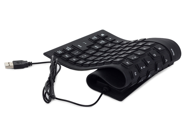 Silicone rubber keyboard black usb noiseless