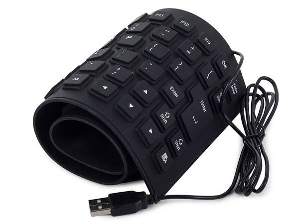 Silicone rubber keyboard black usb noiseless