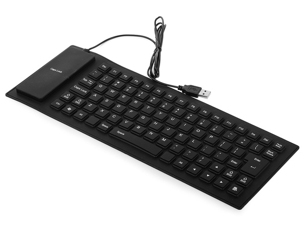 Silicone rubber keyboard black usb noiseless