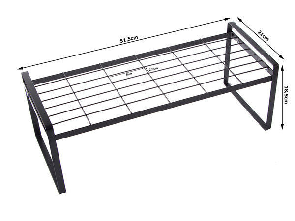 Single tier metal shelf kitchen organiser loft rack for kitchen worktop