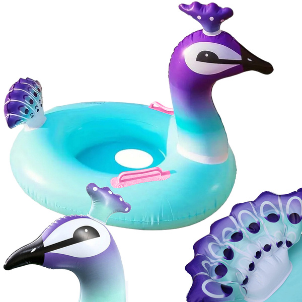 Small circle inflatable peacock wheel for baby to swim in pool water