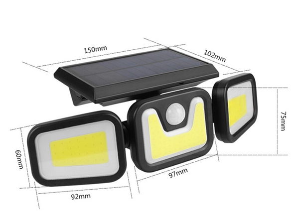 Solar lamp 100 cob with twilight movement sensor