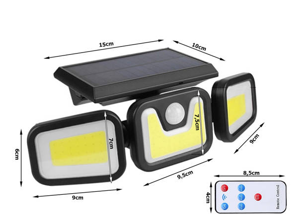 Solar lamp 100 cob with twilight movement sensor